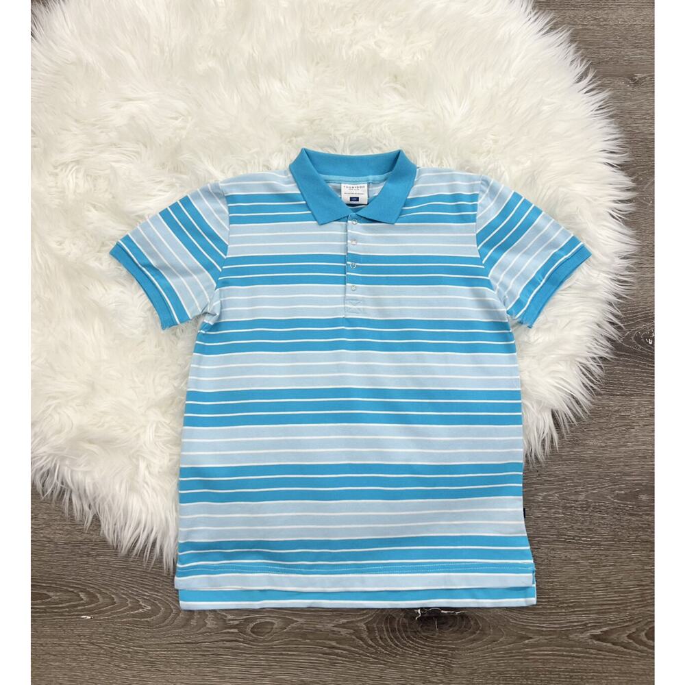 Toobydoo Boys Blue‎ Striped Collared Polo Size 12 NEW